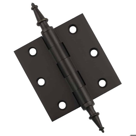 Embassy 3 x 3 Solid Brass Hinge, Oil Rubbed Bronze Finish with Steeple Tips 3030US10BS-1